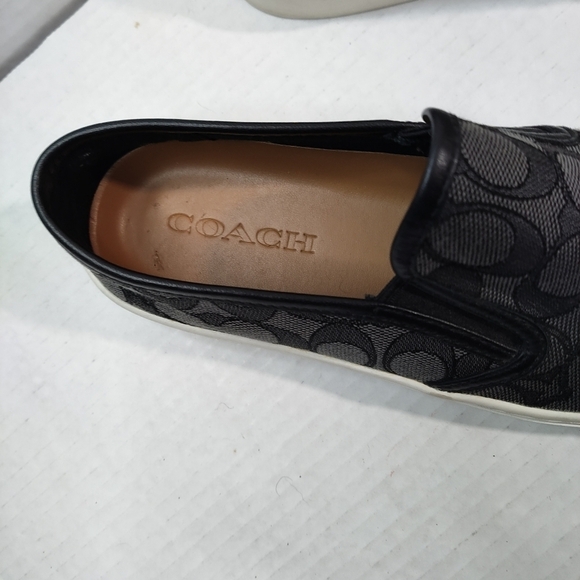 COACH Slip On Skate Sneaker Black Signature Jacquard Sz 8 8B - Picture 9 of 12